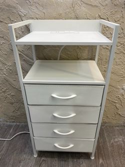White 4-Drawer Storage Chest with Power Charging Station - See My Other Items 😀
