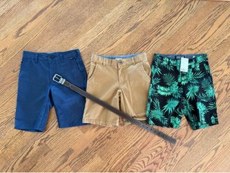 Size 8 Boys Shorts Bundle (bundle of 3 pairs) and Reversible Belt
