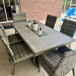 7 Piece Patio Set With Fire Pit