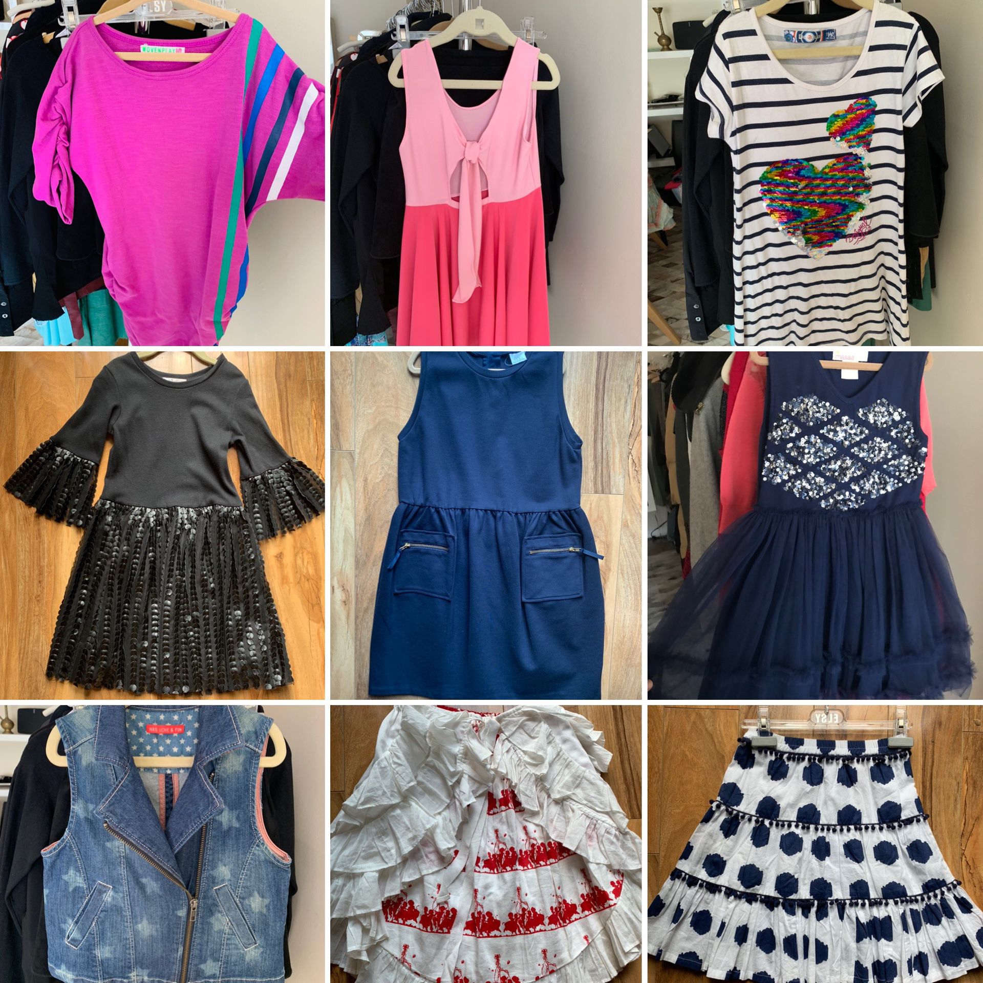 Girls designer name brand clothes size 6/7/8 dresses shirts leggings jeans sweaters
