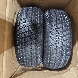 Flat Free 11x4.00-5" Tire and Wheel, 11x4-5" Lawn Mower Tires, Zero Turn Front Tires, with 3/4" & 5/8" & 1/2" Bearings, 3.4"-5.9" Centered Hub, 11x400