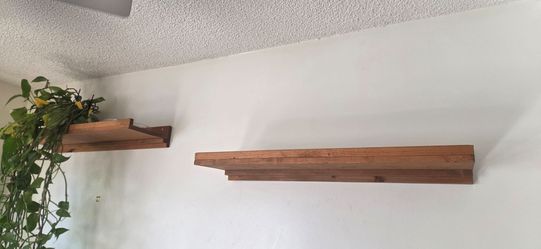 Hardwood floating shelves