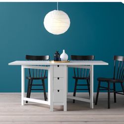 6 Available-Norden Gateleg Table, White