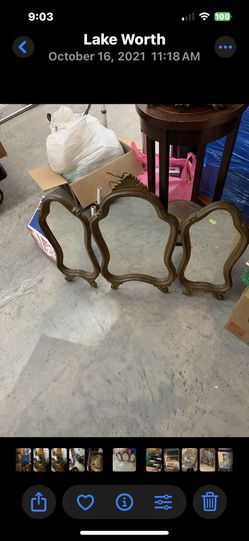 Vanity 3 Piece Wood Frame Mirror