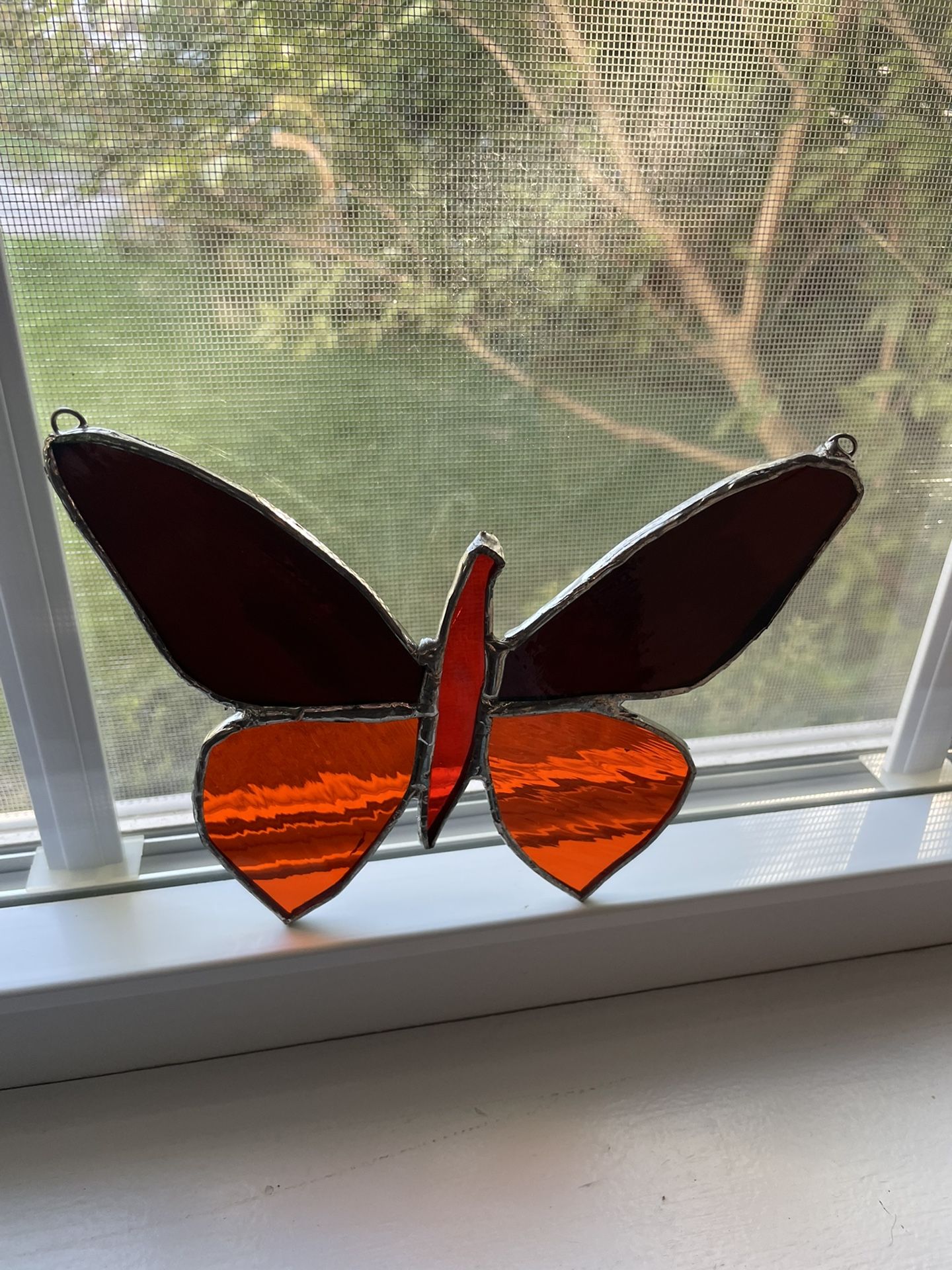 Vintage Stained Glass Butterfly Sun catcher Window Decor Panel