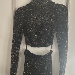 New Black And Gold Beaded Dress (Size 2)