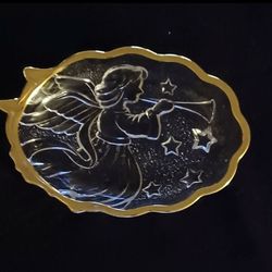 Mikasa Angel Song Sweet Dish Glass W/ Gold Trim