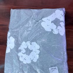 Gray Denim Tear Hoodie 