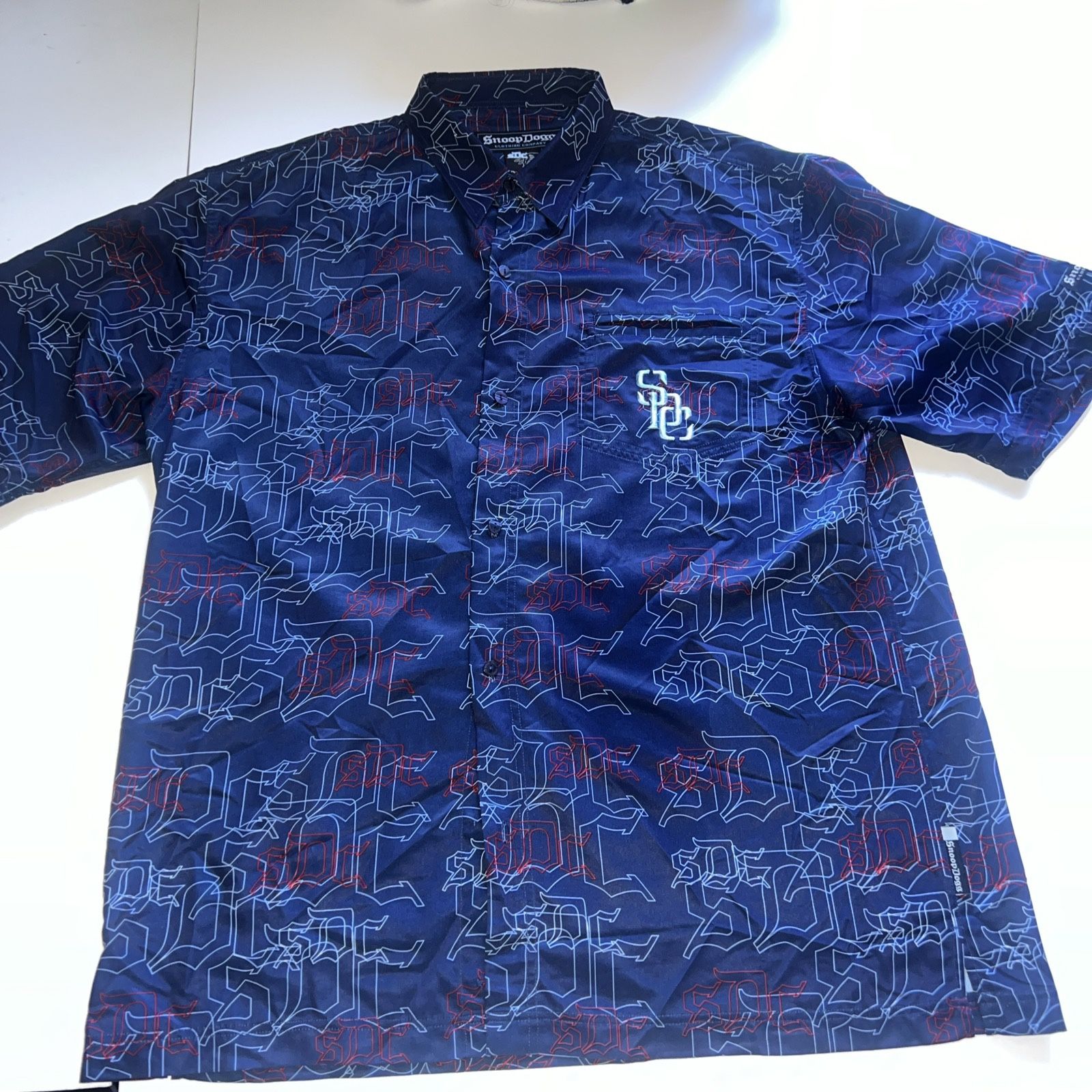Vintage Snoop Dogg Shirt Mens XXL Blue Button Up Preowned New Condition!!