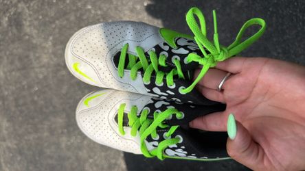 Nike Soccer Shoes White and Neon Green