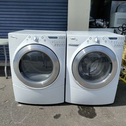 exact matching Whirlpool front load style stackable washer dryer with warranty works perfect
