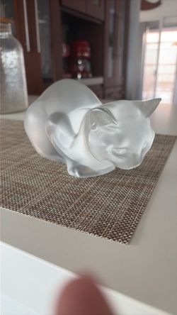 Lalique France glass cat