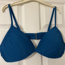 Time and Tru Bikini Top Swimwear Blue Molded Bra Cups Bikini Top Size XL