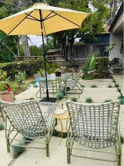GREAT DEAL table chairs brown jordan vintage lounge set patio pool dining outdoor