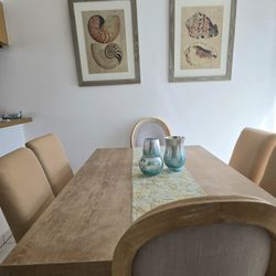 12 Pieces / Coastal Style.  Dining Room W/ Console /Rattan Cart.  Ideal for AIRbnb.