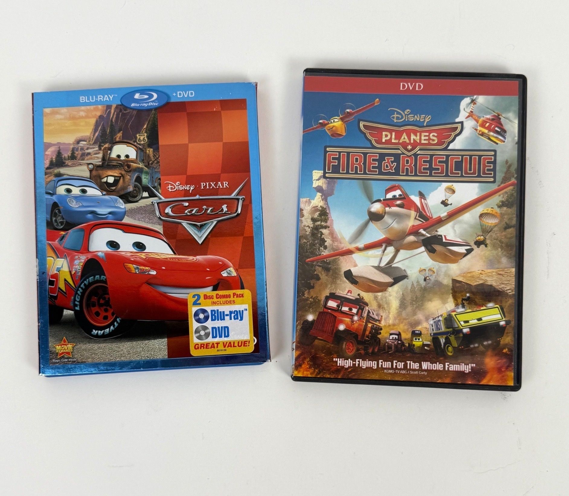 Cars Blu Ray & DVD & Planes Fire & Rescue DVD