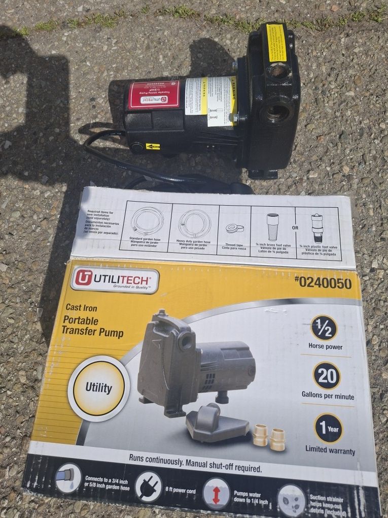 NEW Utilitech Cast Iron Transfer Pump