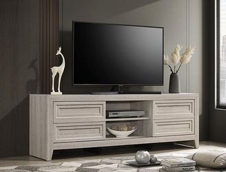Tv Stand Max Tv size 75 " Antique White finish, New Especial price