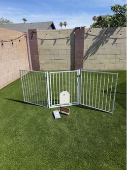 No Pawblems 3 Panel Freestanding Pet Gate with Cat Door (35th Ave & Bell Rd)