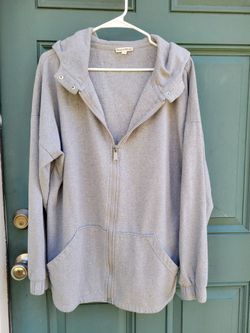 Zenana Outfitters full-zip Hoodie Jacket Heather Gray Fleece Women's 1X Plus