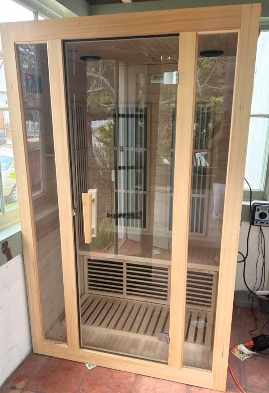 1-2 person sauna (3-4 ft wide x 3-4 ft deep x 6-7 ft high)