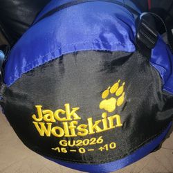 JACK WOLFSKIN sleeping bags are lined with down, synthetic fiber or a combination of the