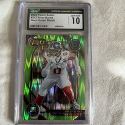 Brian Burns 2024 Panini Select Neon Green Shock Cgc 10 /499
