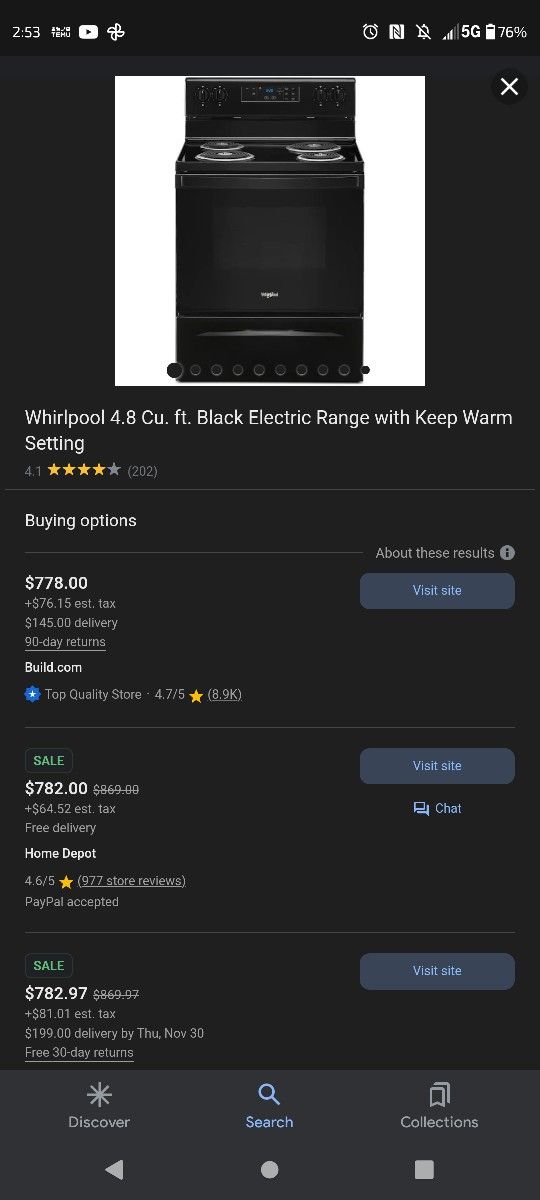 Whirlpool Stove