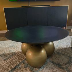 Black and Gold Round Coffee Table
