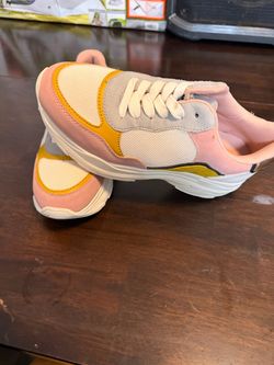 Women's Chunky Dad Sneakers Pink Orange