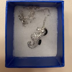 Seahorse Silver Pendant and Necklace