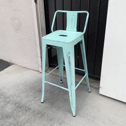 New in Box $20 (Light Blue) Metal Bar Stools w/ Backrest 30” Seat Height for Kitchen Counter Top Barstool