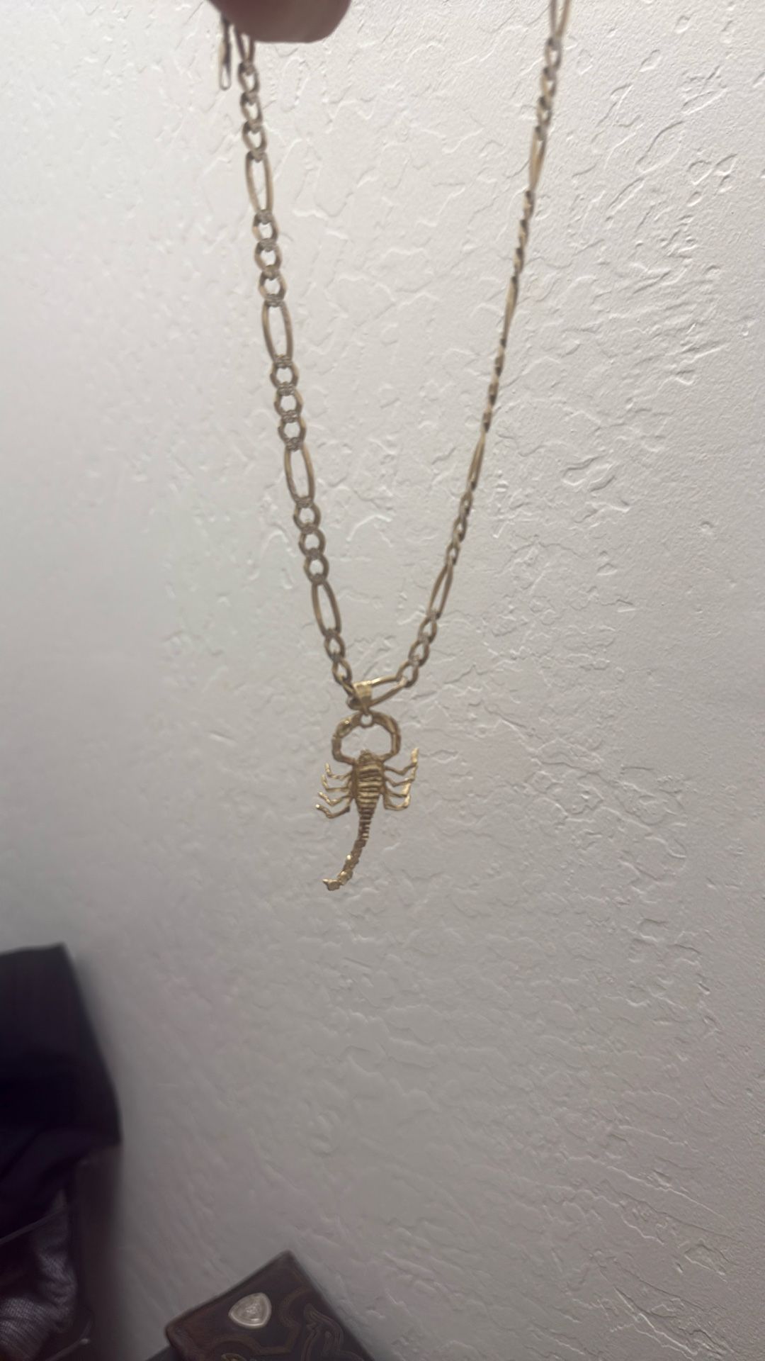 24” 14k Gold Chain And Scorpion Pendant