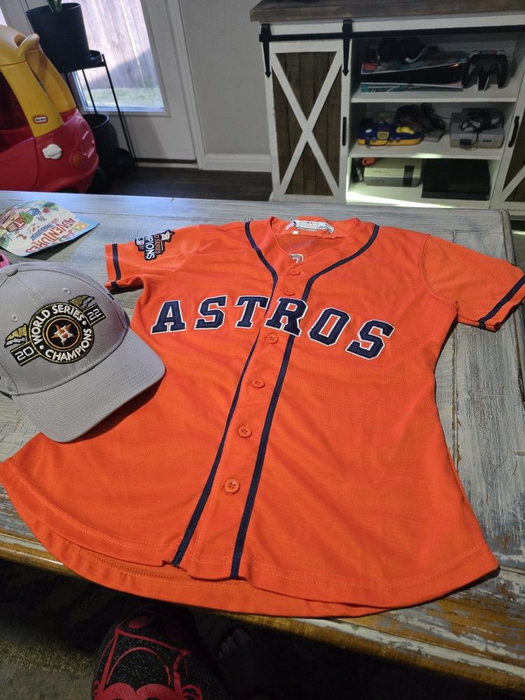 Astros Jersey Medium woman's and hat combo