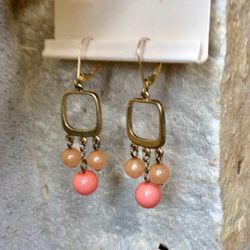 Beaded Earrings, gold posts 