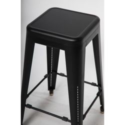 Organic Modernism Cafe Medium Bar Stools - Pair of 2, Black