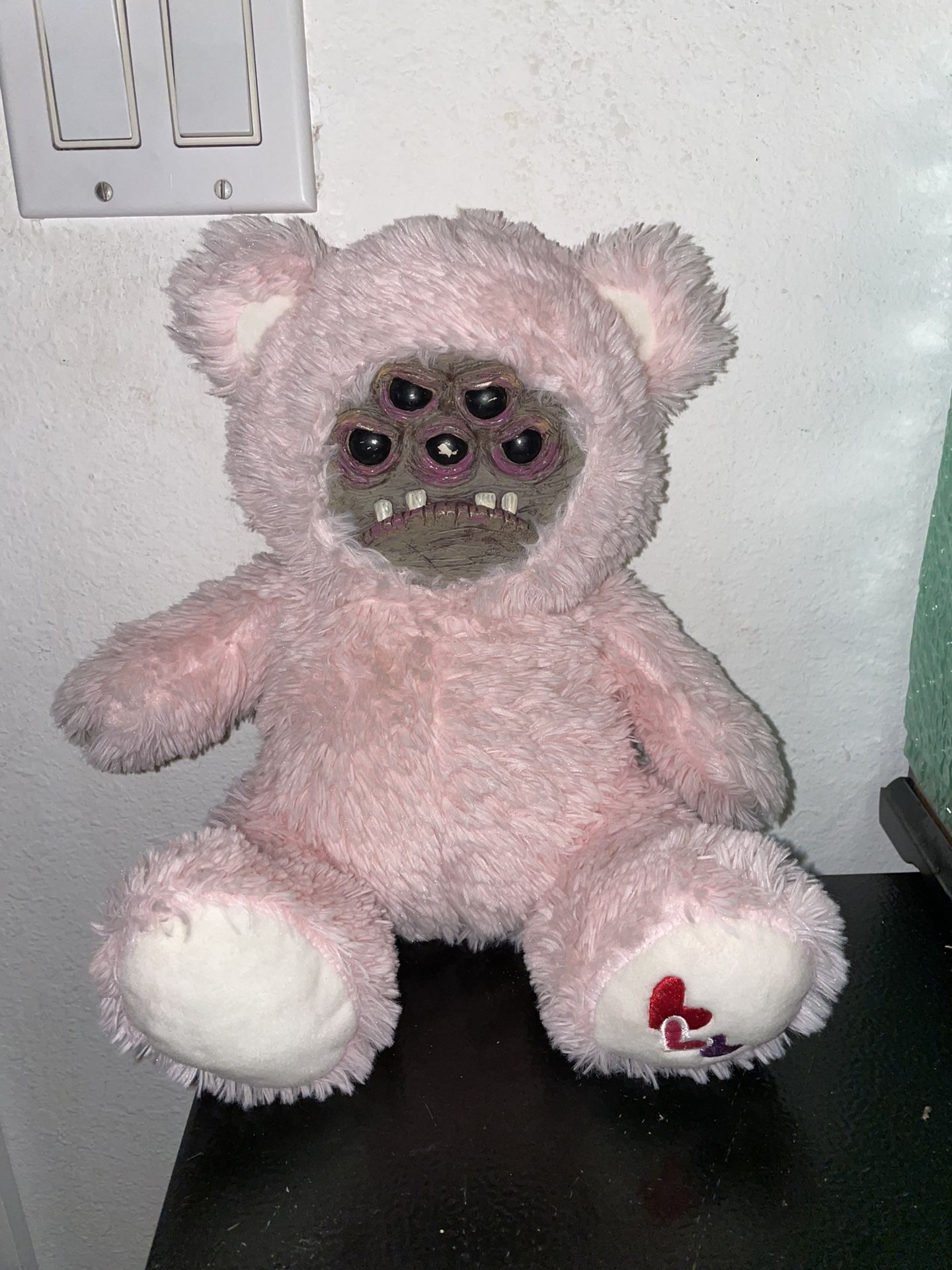 Cute Monster Clay Face Teddy Bear Plush Handmade