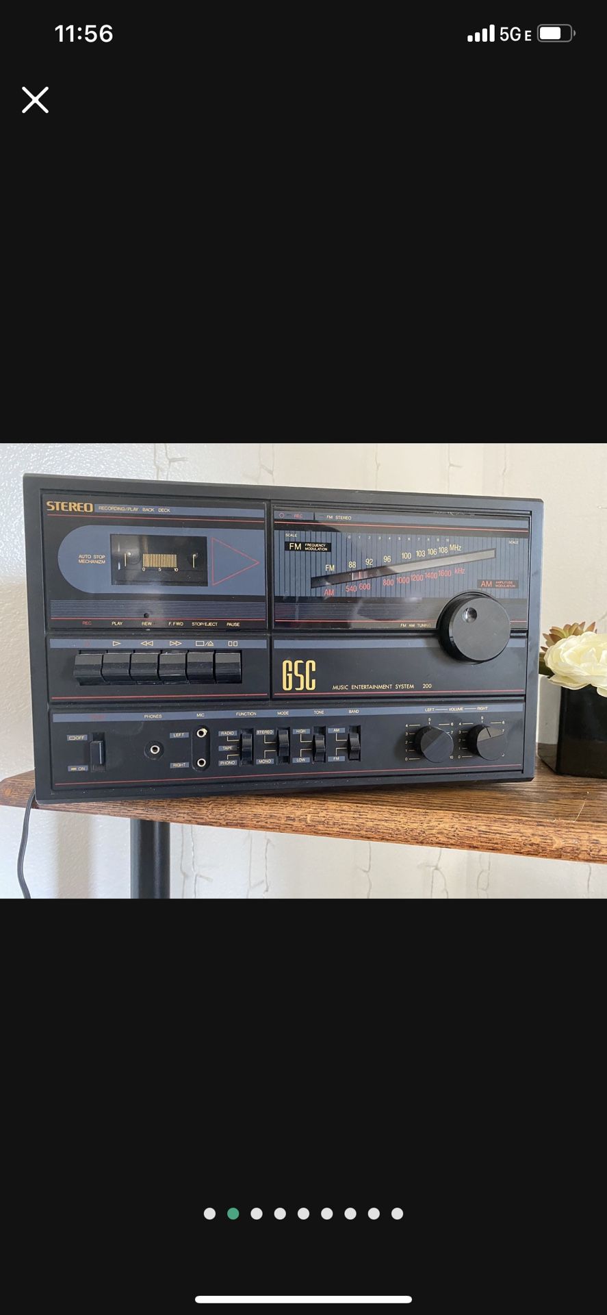 Vintage 1980s GSC FM/AM Receiver and Cassette Recorder Stereo System