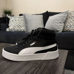 Black And White High Top Puma Sneakers - Carina Mid