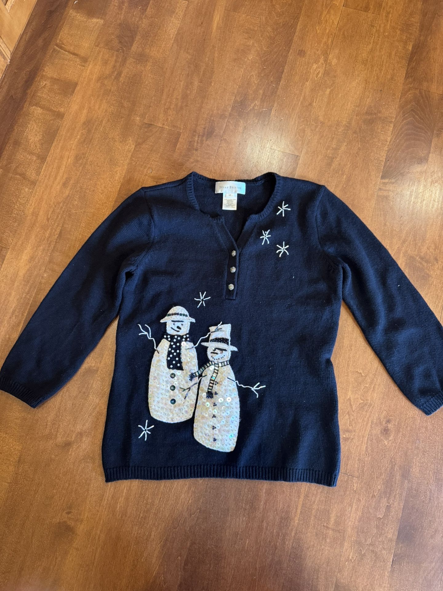 Woman’s vintage 2005 Susan Bristol ugly Christmas snowman sweater shipping available