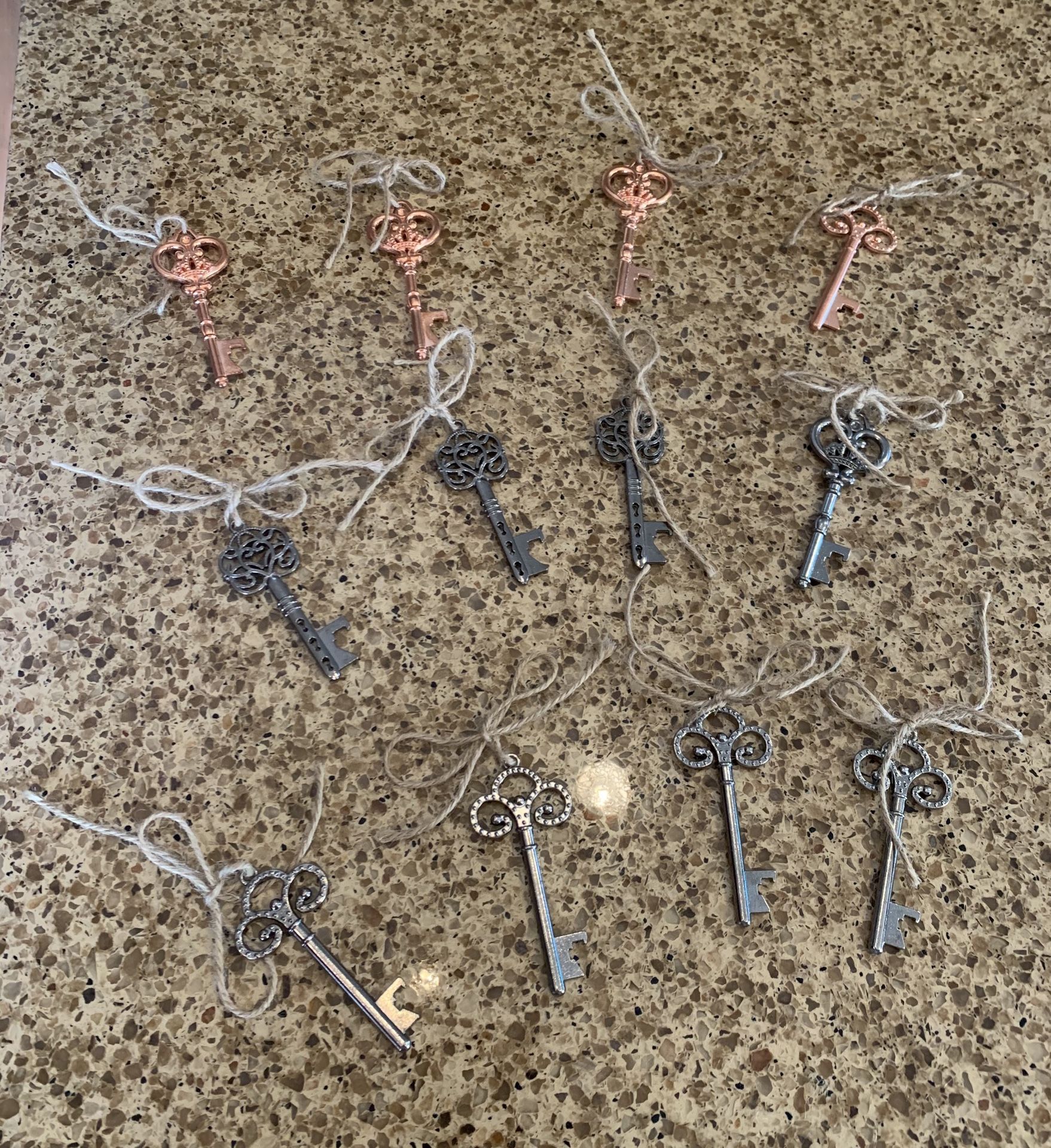 Cute Skeleton Key Bottle Opener Party Favors/Souvenirs with Jute Rope (12)