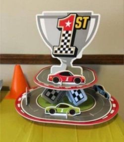 Race Car Birthday Cupcake Stand