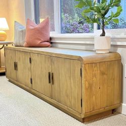 Free Delivery! NEW! Solid Pinewood Rustic Blonde Media TV Entertainment Storage Cabinet Sideboard (Retail $2,000)