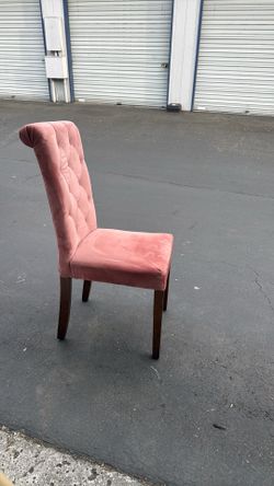 Pink plush accent chair