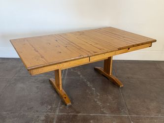 Vintage 1970s Solid Pine Dining Table