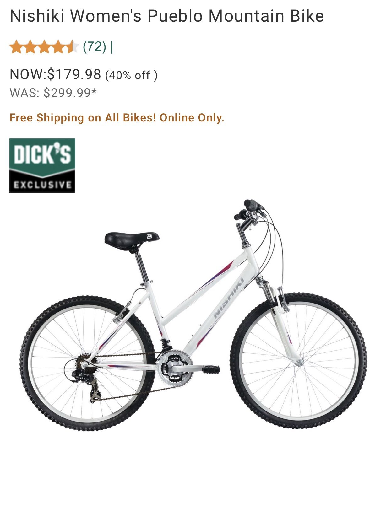 Women’s Nishiki Pueblo Mountain Bike (15 inch)