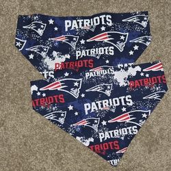 2 Medium New England Patriots Dog Collar Bandanas