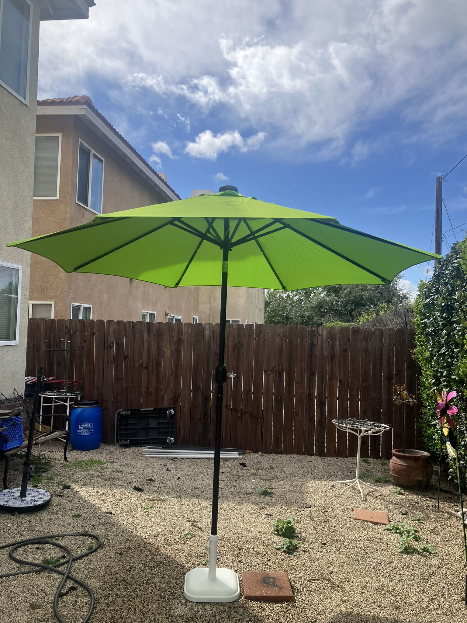 9” FT Solar Light Market Umbrella Patio Color: Lime Green Base Not Included