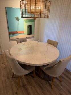 Marble Top Table With 4 Chairs