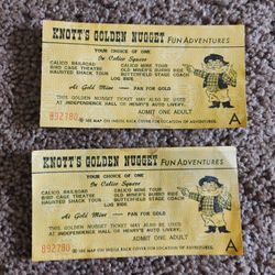 Knotts Tickets From  1972.